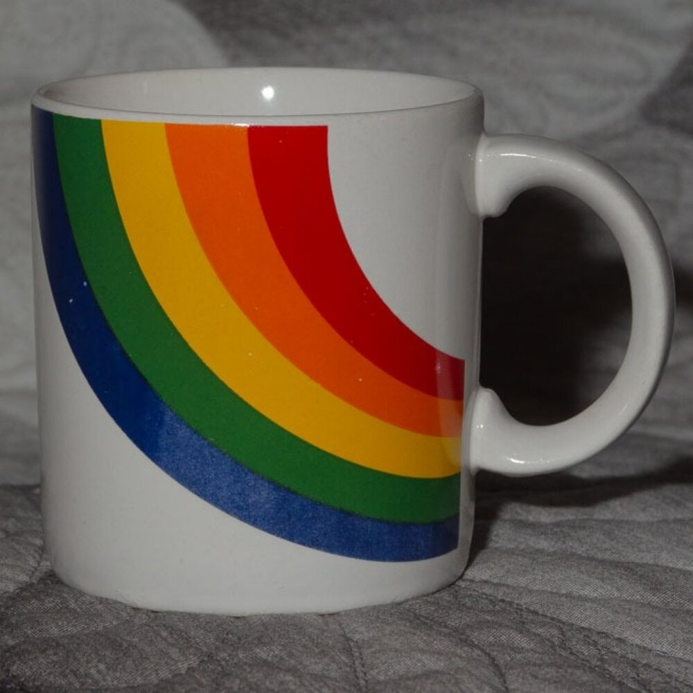 1984 FTD Floral Vintage Rainbow Mug